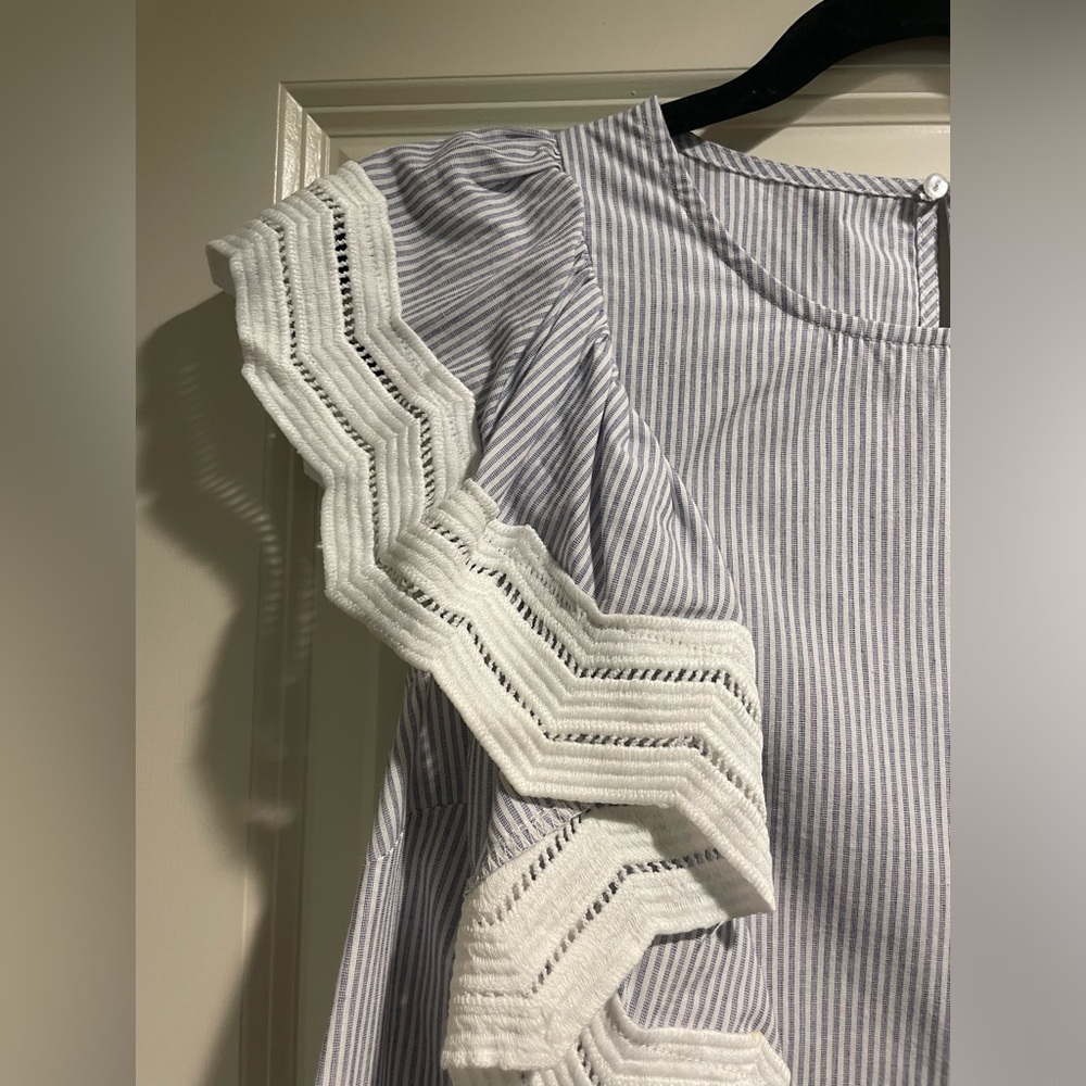 English Factory Stripe Ruffle Top - Picture 3 of 8